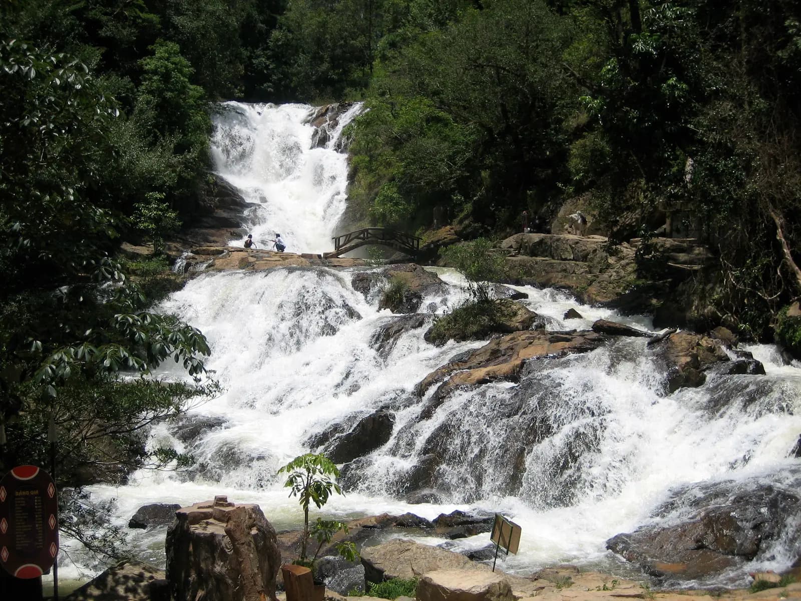 Datanla Falls cascading over rocks in the forest