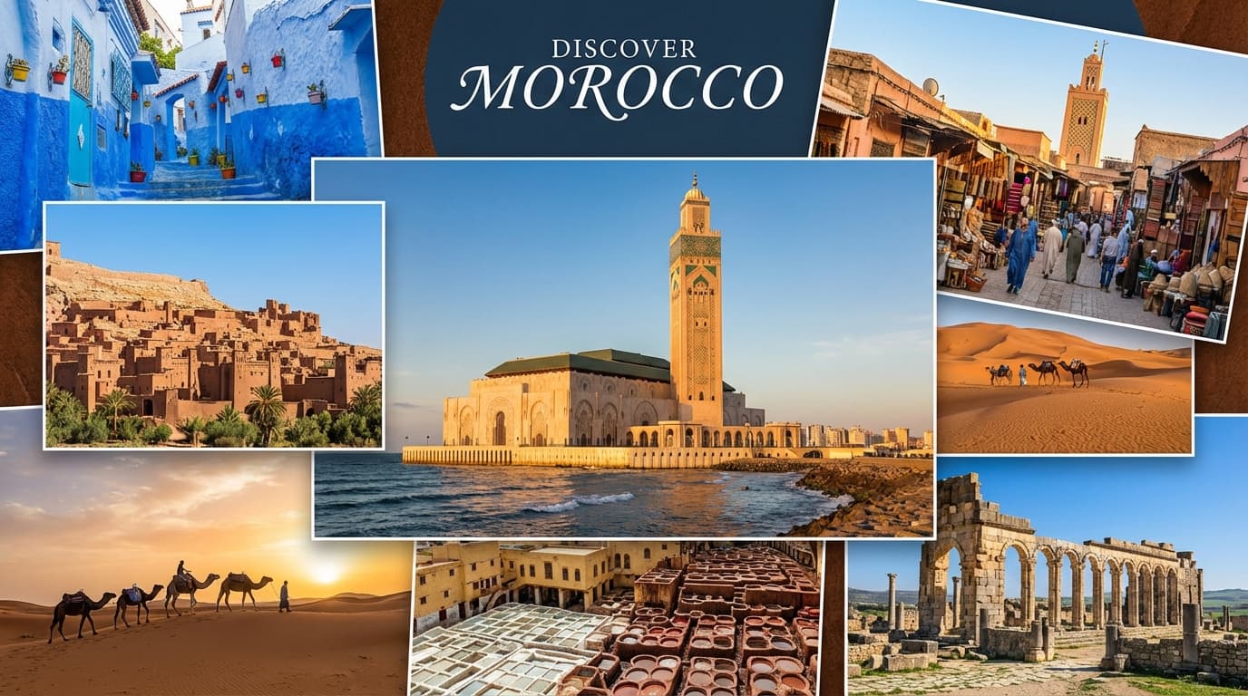 Iconic landmarks and monuments of Morocco - popular tourist destinations and cultural sites