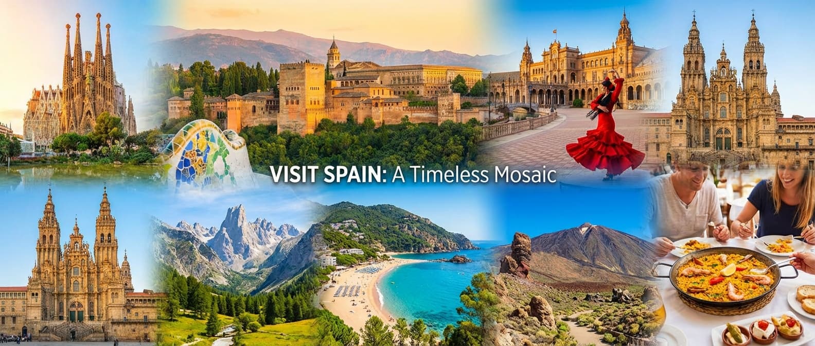 Iconic landmarks and monuments of Spain - popular tourist destinations and cultural sites